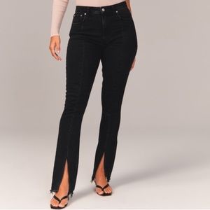 NWT - Abercrombie High Rise Skinny Jean with Slit - washed black - 26 long